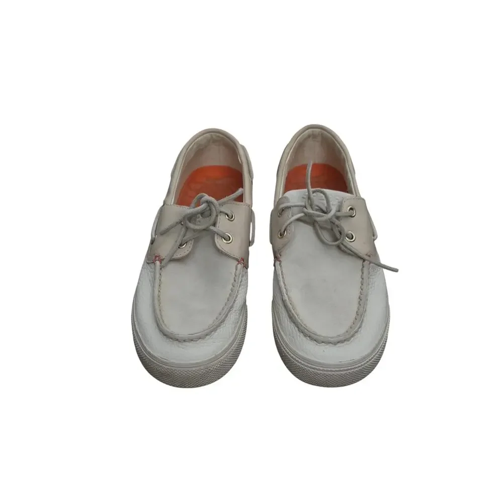 Sperry Boat Shoes Bahama Plushwave Mens US 7.5 Bone Leather Low Top Lace Up
